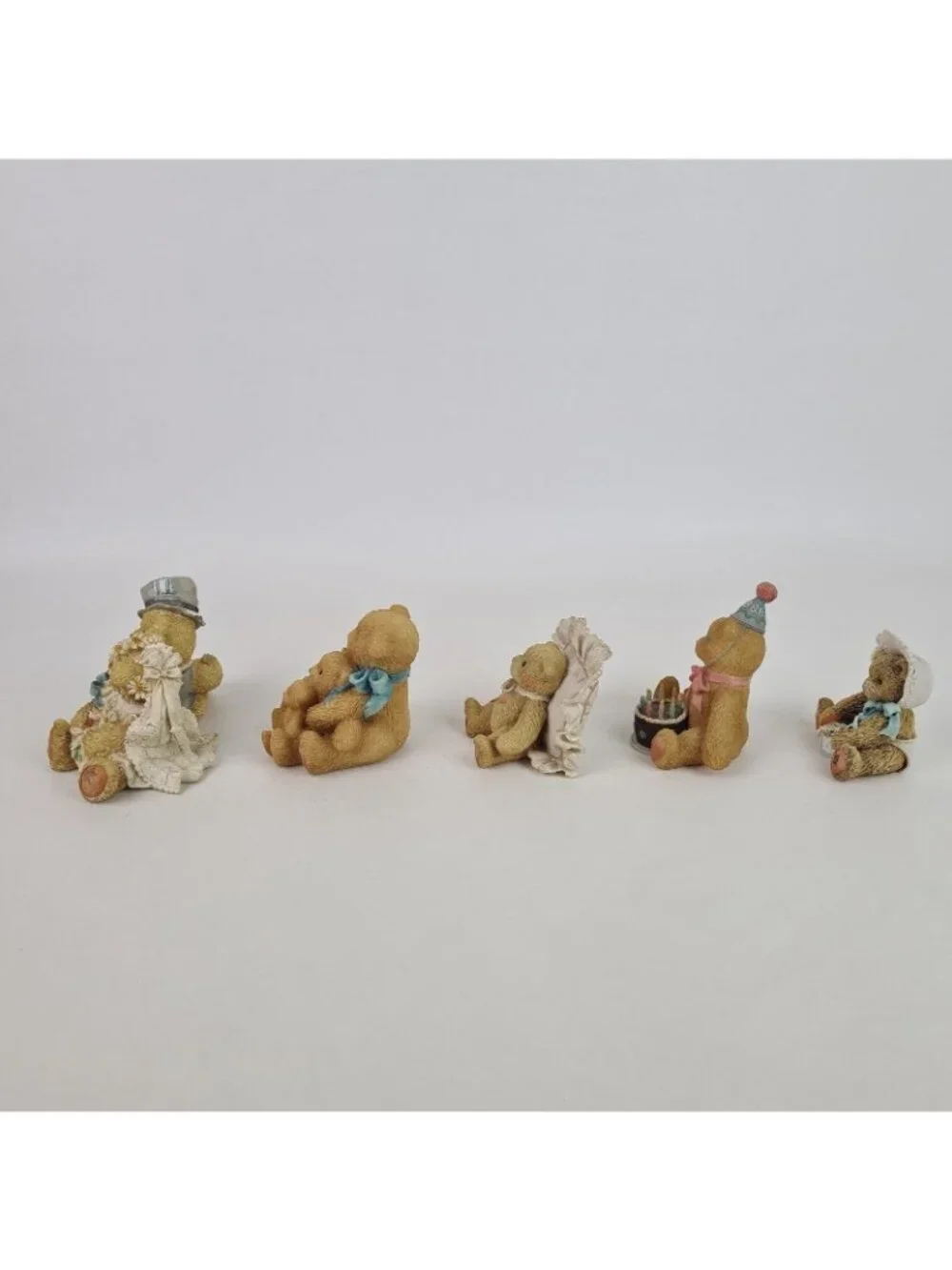 Set Of 5 Cherished Teddies Mandie Signed Bobbie Robbie 950572 Porcelain Figure